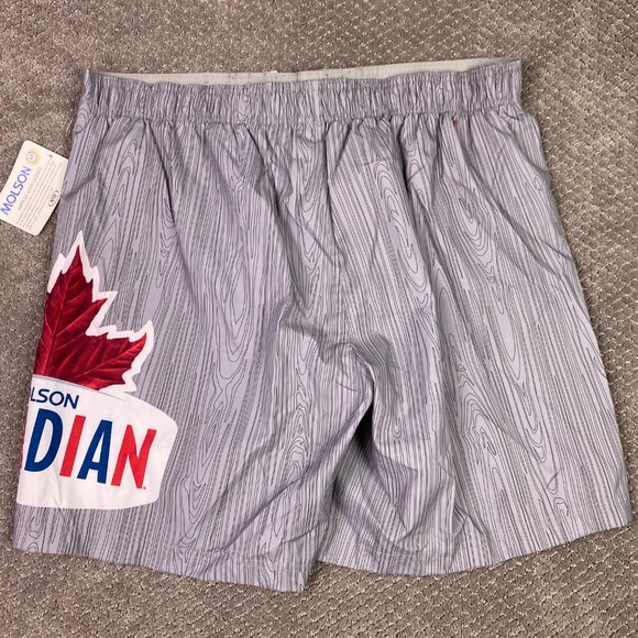 NWT Vintage Molson Canadian Beer Board Shorts Men's XL Gray Swim Trunks Lined - Picture 4 of 13